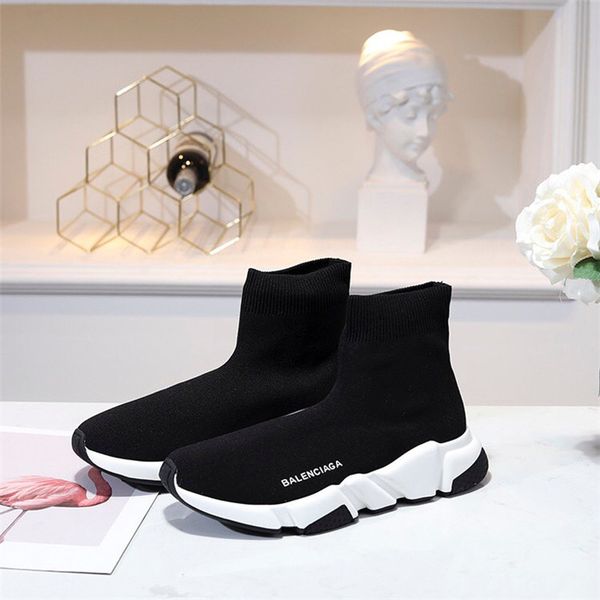 

fashion wild women's shoes luxury high-socks shoes women men 2019 autumn new paris brand couple short tube stretch socks boots 35-45 a5, Black