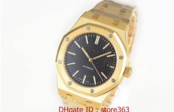 

jf-15400 golden black face watch 3120 automatic machine core lattice watch disk double-sided sapphire glass material mens watches, Slivery;brown
