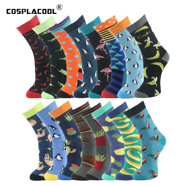 

cosplacool]new mens socks women animal chili moustache sloths novelty sock combed cotton funny socks men's big size crew, Black