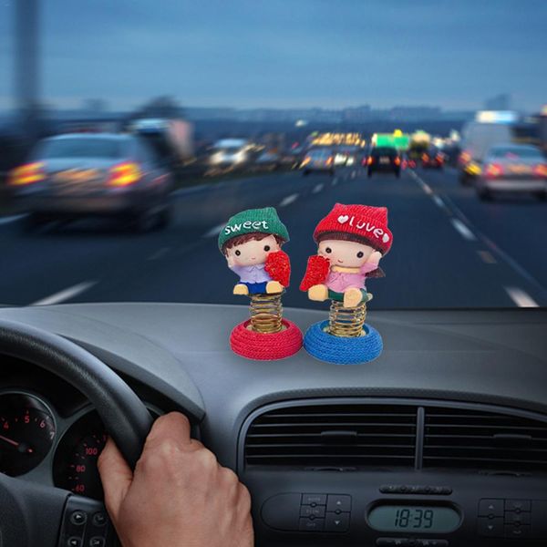 

4pcs decoration car beautiful girl spring dancing girl swinging abs animated dancer toy car decor kids toys gift ornament