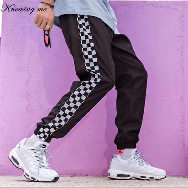 

knowing me 2019 new re-issue hip hop male tatical joggers trousers fashion man streetwear pants sportswear track pants harajuku, Black