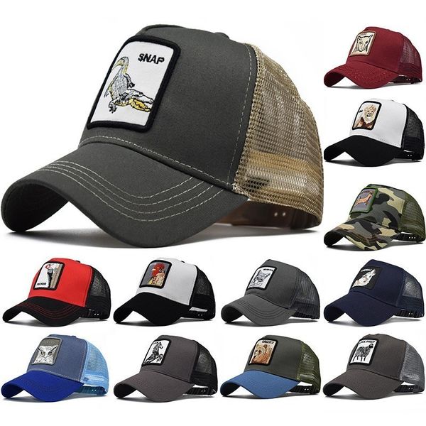 

animal farm patch baseball cap back mesh cock print men women sun caps fishing hat, Blue;gray