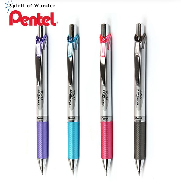 

4 pieces japan pentel pl75 mechanical pencil 0.5mm metal pen body, Blue;orange
