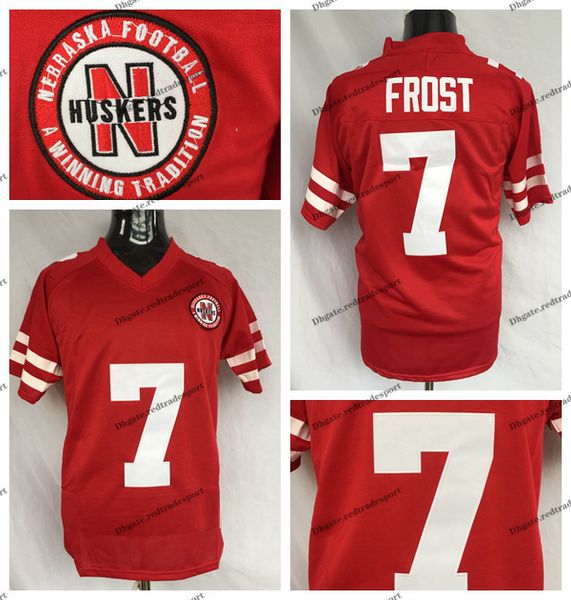 

mens scott frost nebraska huskers college football jerseys #7 scott frost stitched university football shirts s-xxxl, Black