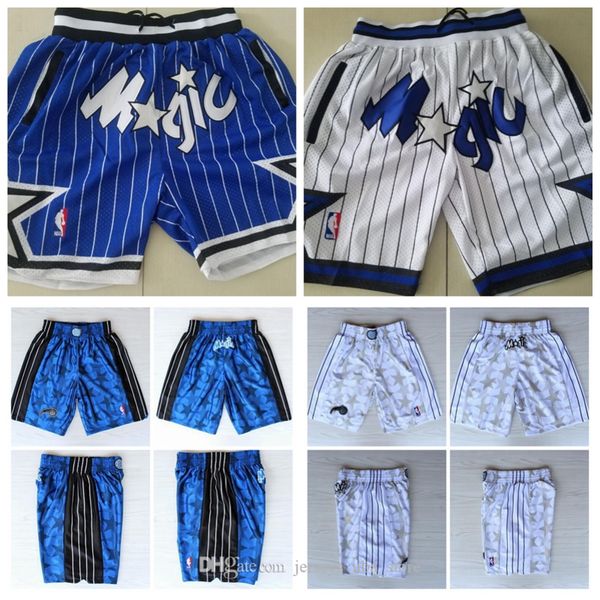 

mens orlando magic jersey just don pocket basketball shorts stitched vintage blue white black sweatpants new retro 04, Black;red