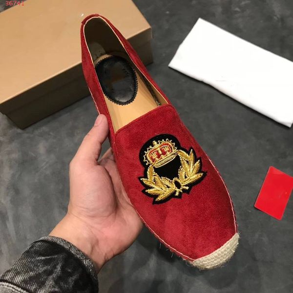 

мужчины холст обувь слип-на эспадрильи высокое качество вышивка дизайнер ручной работы бархатистые мокасины платье партии повседневные город, Black