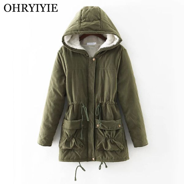 

ohryiyie autumn winter thick jackets women parkas 2019 new fashion hooded slim cotton parkas female outwear coats manteau femme, Black