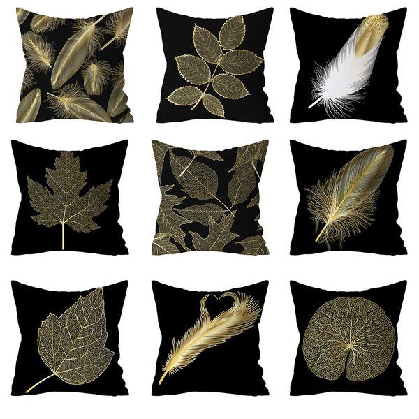 

decorative cushions for sofa gold plant printed polyester pillow sofa cushion home decor print cozy cushion coussin decoratif