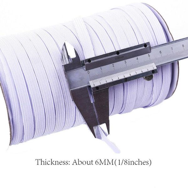 

3mm/6mm braided elastic band knitting sewing cord for diy face cover making allowable tensile elastic deformation, Black