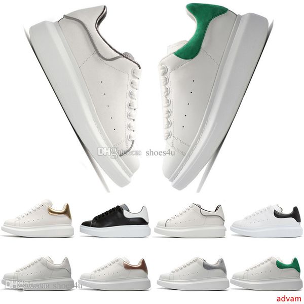 

designer shoes genuine leather sneaker luxury mens women fashion white leather platform shoes flat casual shoes