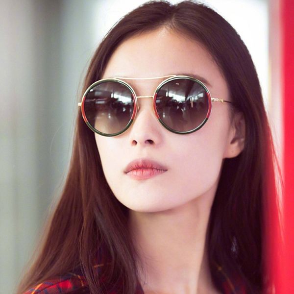 

2020 new fashion women pink blue oversized round sunglasses retro alloy frame men sun glasses uv400, White;black