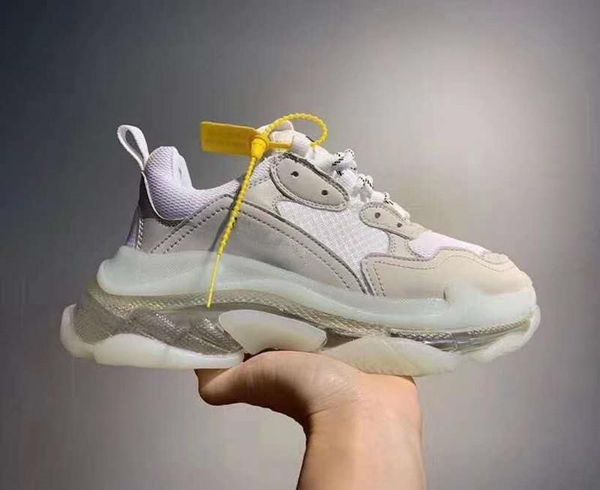 

2019 casual shoes 9 color bottom thick-soled air cushion combined nitrogen outsole visible transparent for men and women with boxl03, Black