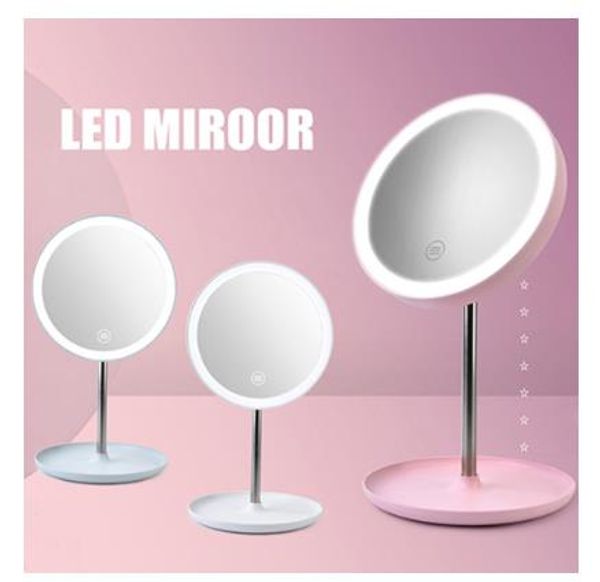 

makeup backlit mirror light with natural white led daylight vanity mirror detachable/storage base 3 modes