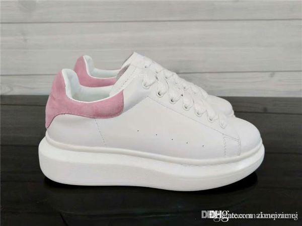 

alexandemcque oversized sneakers white pink suade leather trainers shoes sneakers with original box, Blue;gray