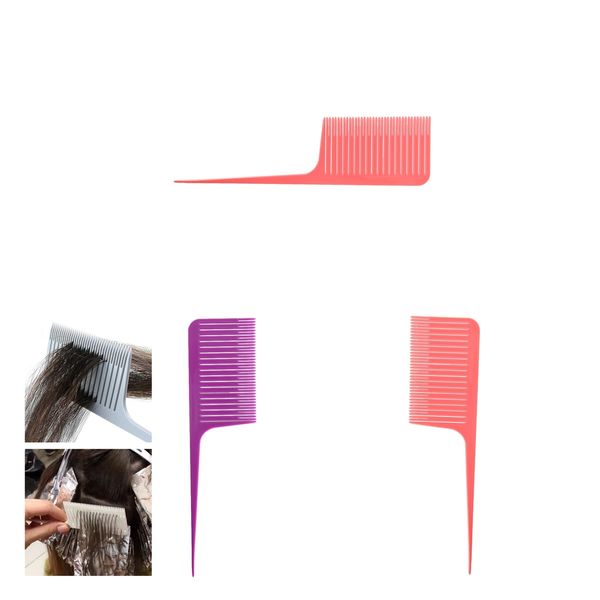 

3 pieces retractable weave highlighting foiling hair comb salon dyeing, Silver