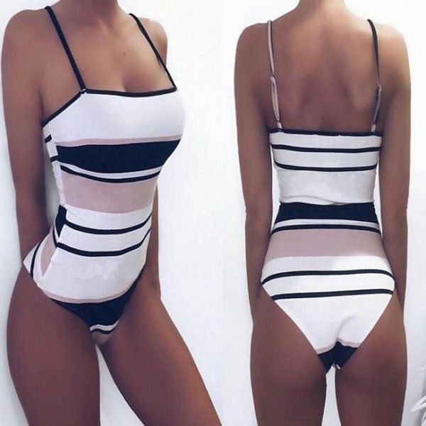

muqgew short rompers womens jumpsuit summer camisole colorblock striped printed swimwear jumpsuit combinaison femme#y4, Black;white