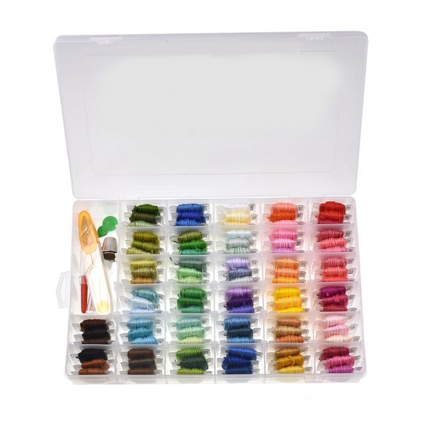 

cross stitch thread 100 mixed color approx 8m cotton sewing skeins embroidery thread floss kit diy handmade sewing tools, Black;white