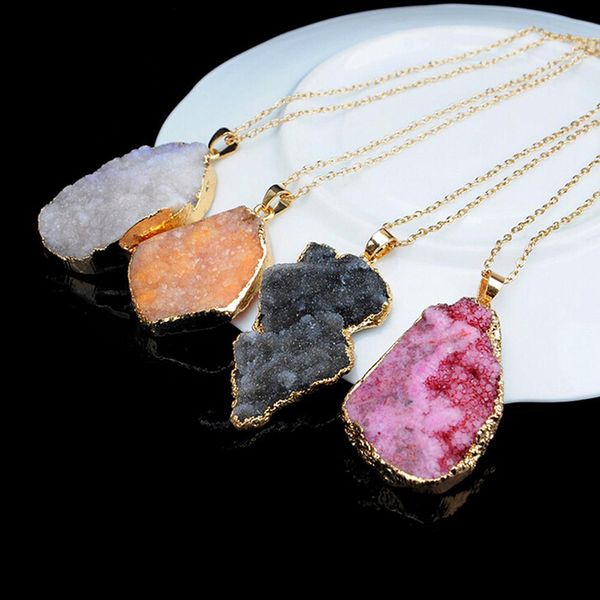 

свитер ювелирные изделия природный камень кристалл новая мода змея цепи ожерелье кристалл нерегулярные раунд water drop подвеска красивая, Silver