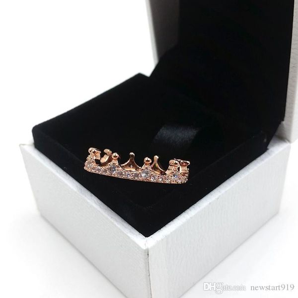 

real 925 серебряное кольцо способа 18k позолоченный корона с cz алмазов пара обручальное кольцо для женщин и мужчин, Silver