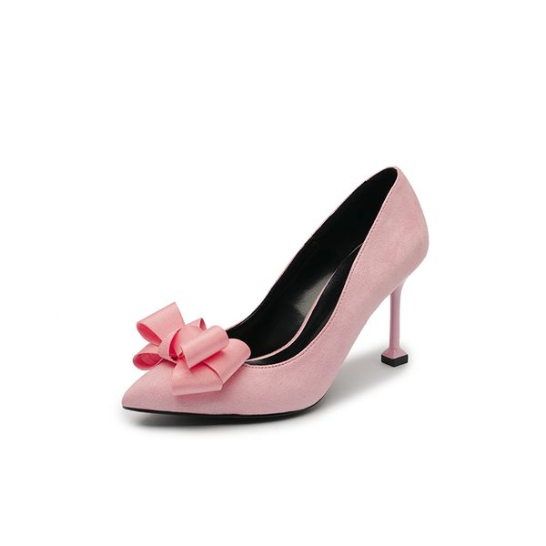 

New Bowknot High Heels Shoes Women Pointed Toe Sexy Pumps Big Size 43 Ladies Party Wedding Pumps Shoes Fashion High Pumps