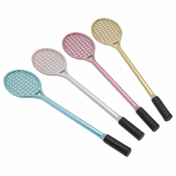 

24 pcs gel pen writing point 0.38mm creative stationery cute tennis racket modeling badminton racket pencil stylus pen