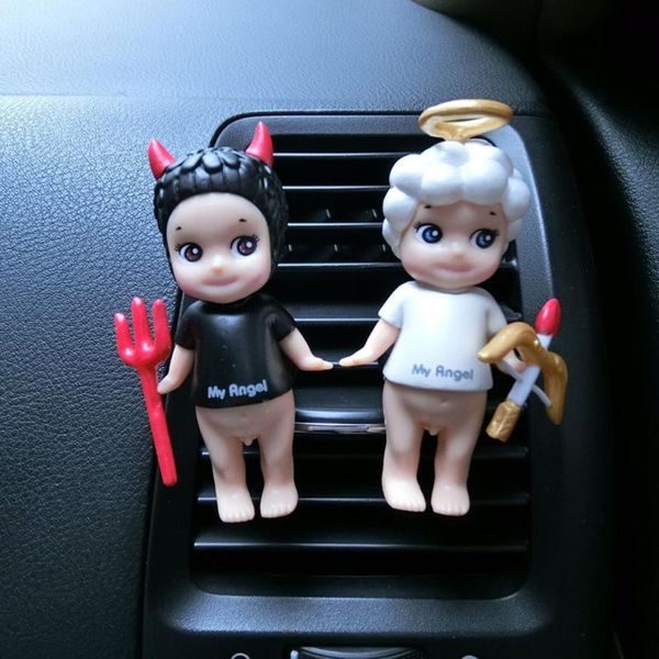 

car perfume clip cupid demon angel dolls fragrance air vent freshener auto interior outlet decoration trim diffuser accessory