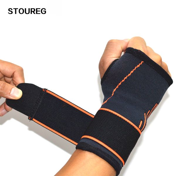 

1pcs adjustable elastic wrist support sport safety gym wrist band sweatband boxing hand palm wraps self-adhesive bandage, Black;red