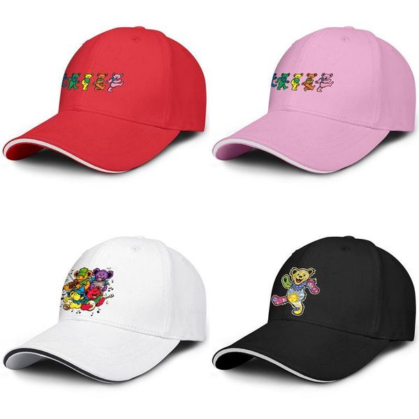 

grateful dead dancing bear truck driver adjustable sandwich hat golf cool cute cap concert bears grateful dead butterfly funny ice cream, Blue;gray