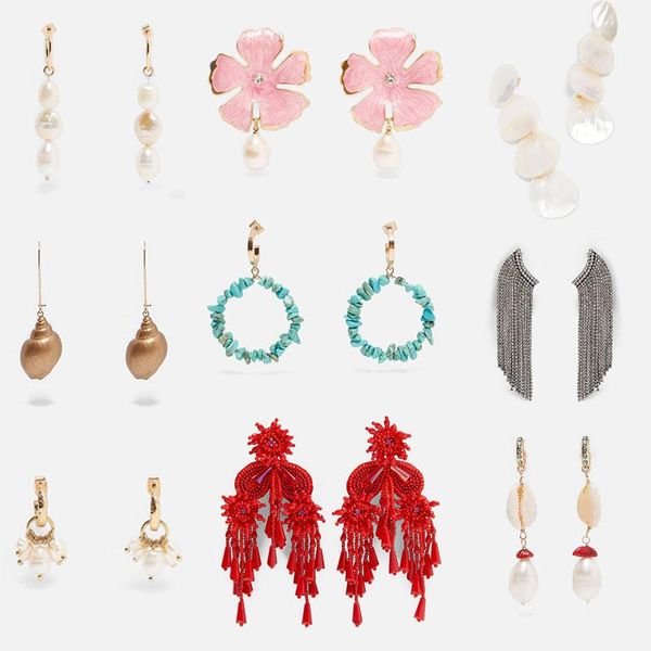 

flatfoosie нового дизайн имитация pearl big мотаться серьги для женщин 2019 модного bohemian геометрического заявления серьги, Silver