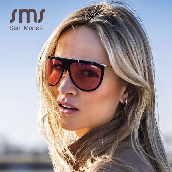 

oversized siamese sunglasses men women rivet metal frames vintage sun glasses red black clear lens female eyewear uv400 glasses, Blue