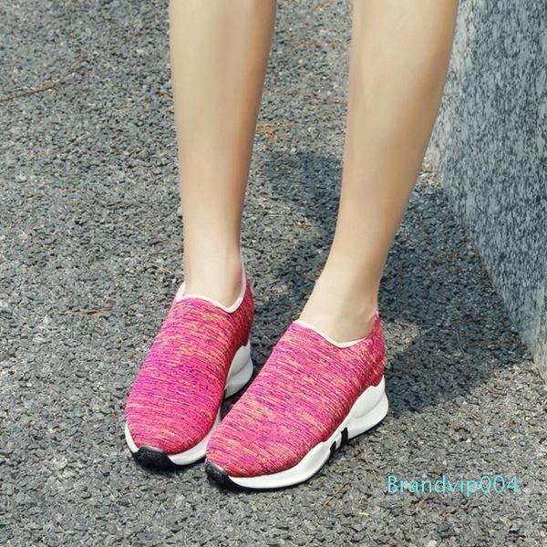 

size 34-45 women casual shoes spring summertenis sneakers platform lightweight height increase shoes, Black;white