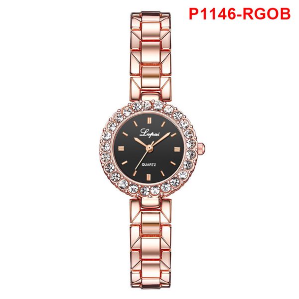 

women fashion quartz watch bracelet set alloy band rhinestone round dial wrist watch set lxh, Slivery;brown