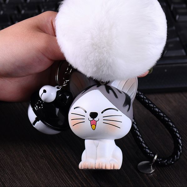 

2019 cartoon anime chi's sweet home cute cat doll keychains women car bag pendant belt trinkets key chains porte cle, Silver