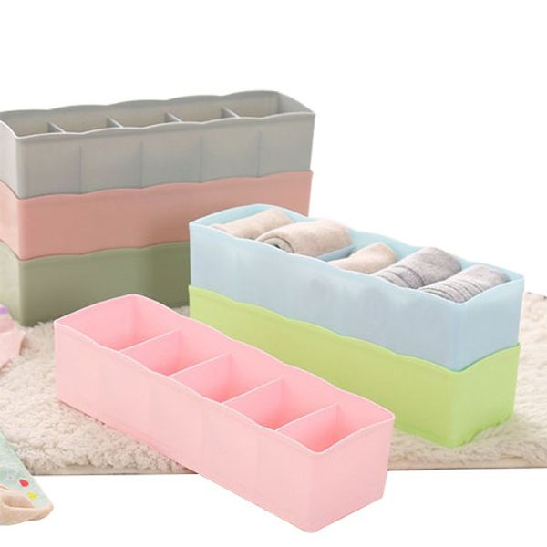 

plastic underwear organizer storage box bra socks drawer cosmetic divider tidy 5 cells home organizers candy color ing