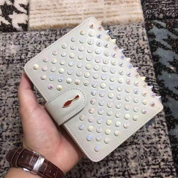 

tide бренд кожаного бумажника паспорт сумка жемчужина гвоздь заклепка короткий параграф раз бумажник телефон пакет мужчины и женщины кожаная, Red;black