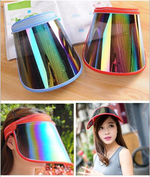 Cap Visiere all'ingrosso per auto Anti UV Light Cap PC Sun Hat Colorful Board To Ride Sun Visors YD0045