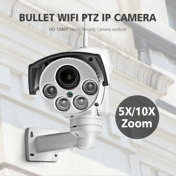 

1080P HD Bullet Wifi PTZ IP Camera Audio 5X 10X Optical Zoom Auto Focus Lens 2MP Wireless CCTV IP Camera Outdoor Onvif CamHi302y