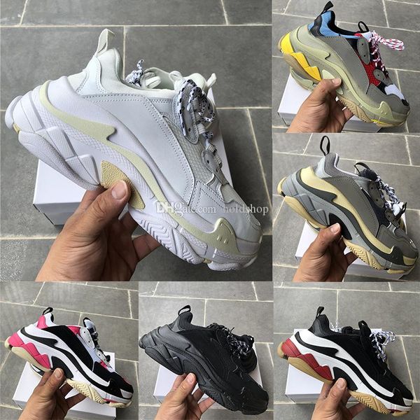 

triple s designer casual shoes paris 17fw low vintage old dad sneaker combination soles boots mens womens fashion chaussures