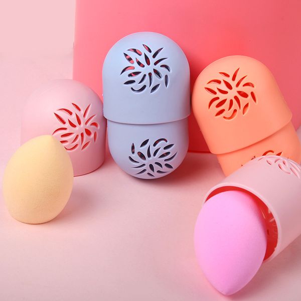 

1pcs silicone beauty sponge storage box egg stand powder puff drying holder mildew proof cosmetic puff case makeup accessories