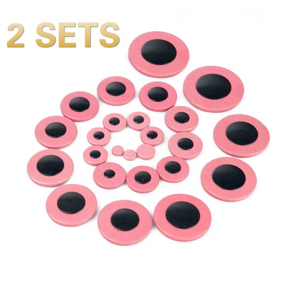 

naomi 2 sets -25pcs saxophone leather pads replacement for alto sax woodwind accessories pink+black