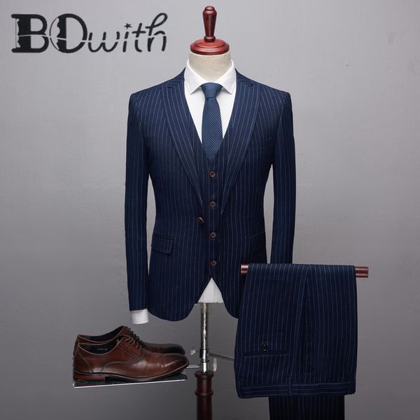 

navy men suits 3 pieces suits(jacket+pants+vest) two buttons notched collar slim fit suits groom wedding party tuxedos, White;black