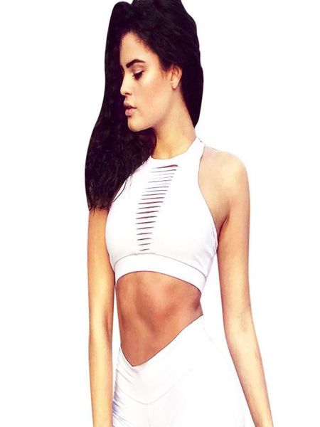 

female sport woman t-shirt crop yoga gym fitness sport sleeveless vest singlet running training clothes for women #py-30, White;red