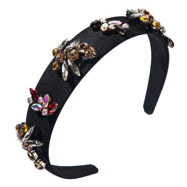 

vintage baroque dragonfly headband for woman elegant had made colorful rhinestone headband bride wedding hair accessory, Golden;white