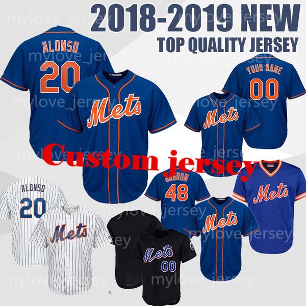 

Custom New York 20 Pete Alonso Mets 18 Darryl Strawberry Men's baseball jerseys 16 Dwight Gooden 34 Syndergaard 2019 NEW