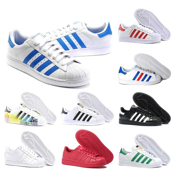 

2020 superstar white holographic rainbow color teen 80' proud women' sports shoes superstar casual shoes size 36-45, Black;grey