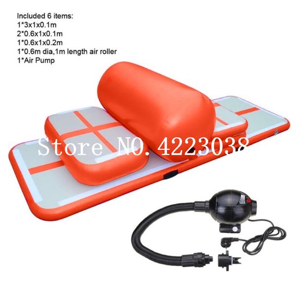 

factory price sports equipment green inflatable air track training set (6 pieces ) for sale