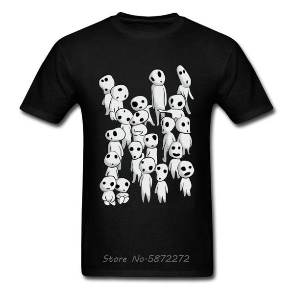

kodama t-shirt men tree spirit print tshirt novelty japan anime t shirt mononoke hime princess mononoke elf movie tees, White;black
