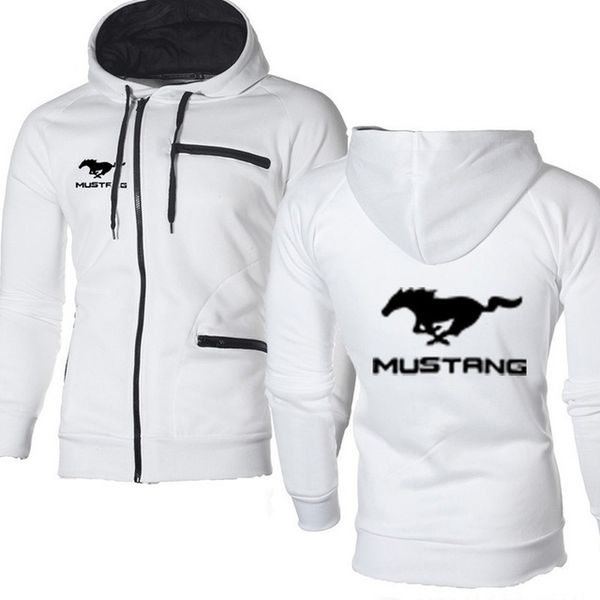 

new men for mustang car sweatshirt fashion spring autumn fleece cotton zipper hoodies hiphop harajuku male clothing