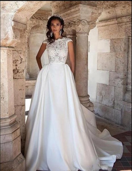 

2020 new arrival krikor jabotian short lace wedding dresses bateau cap sleeves backless knee length a line beach bridal gowns, White