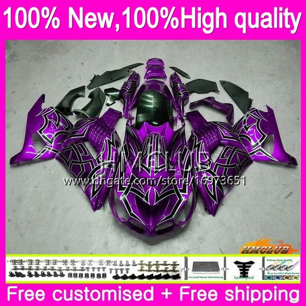 

100%fit injection for kawasaki zx 14r 1400 zzr1400 72hm.96 zx-14r zx14r 06 07 08 09 10 11 2006 2007 2008 2009 2010 2011 new purple fairing
